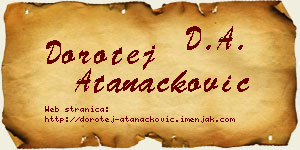 Dorotej Atanacković vizit kartica